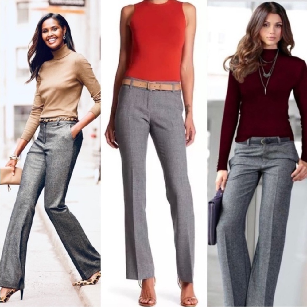 Amanda + Chelsea Modern Straight Leg Gray Trousers Size 6